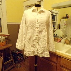 Simply Noelle Linen-Viscose Blouse Jacket sz L/XL
